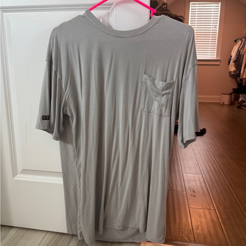 P'tula Gray Short Sleeve Tee Soft Cotton Blend